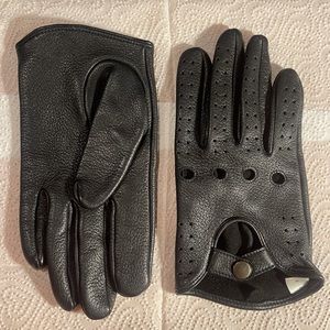 John W Nordstrom Leather Driving Gloves Black M